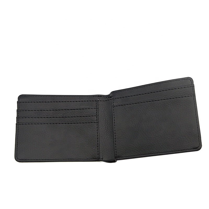 Flat Leather Wallet | Black | Stick & Ball Brown Single Sided